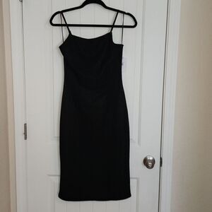 Open Edit strappy dress, ribbed, Back slit, back zip, Size Med NWT